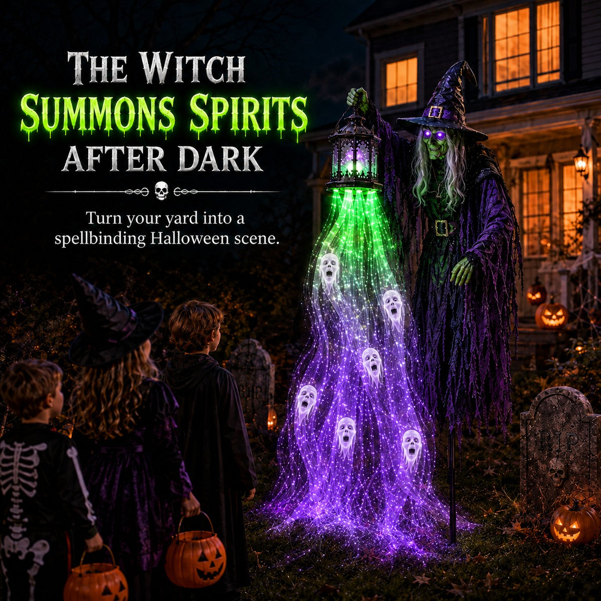 💀Today 49% OFF✨Halloween Soul Harvester Animated Garden Light🏚️
