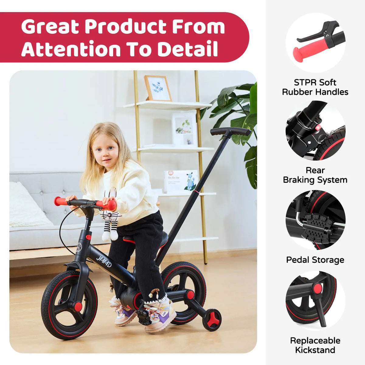 🎁Last day 49% OFF🔥6-in-1 Multi-Functional Toddler Balance Bike - Kids Outdoor Toys with Training Wheels