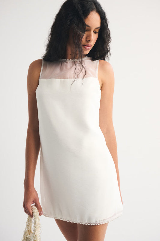 Pearl Bow Mini Dress